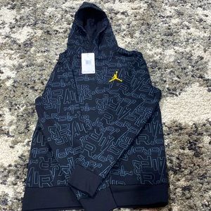 Jordan Take Flight Black and Gold Printed Pullover Kids
